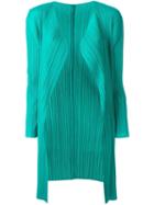 Pleats Please By Issey Miyake Pleated Draped Cardigan, Women's, Size: 2, Green, Polyester
