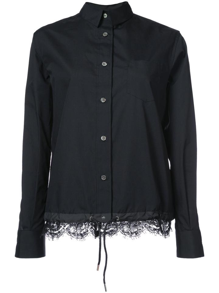 Sacai Lace Hem Shirt - Black