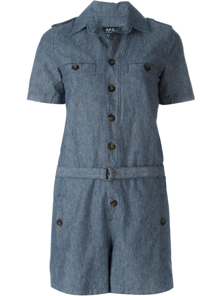 A.p.c. Belted Playsuit - Blue