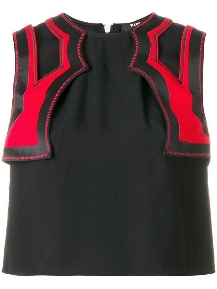 Versus Panelled Tank Top - Black