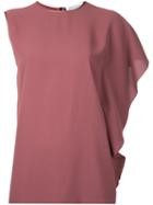 Maison Margiela - Asymmetric Sleeve Top - Women - Polyester - 44, Brown, Polyester