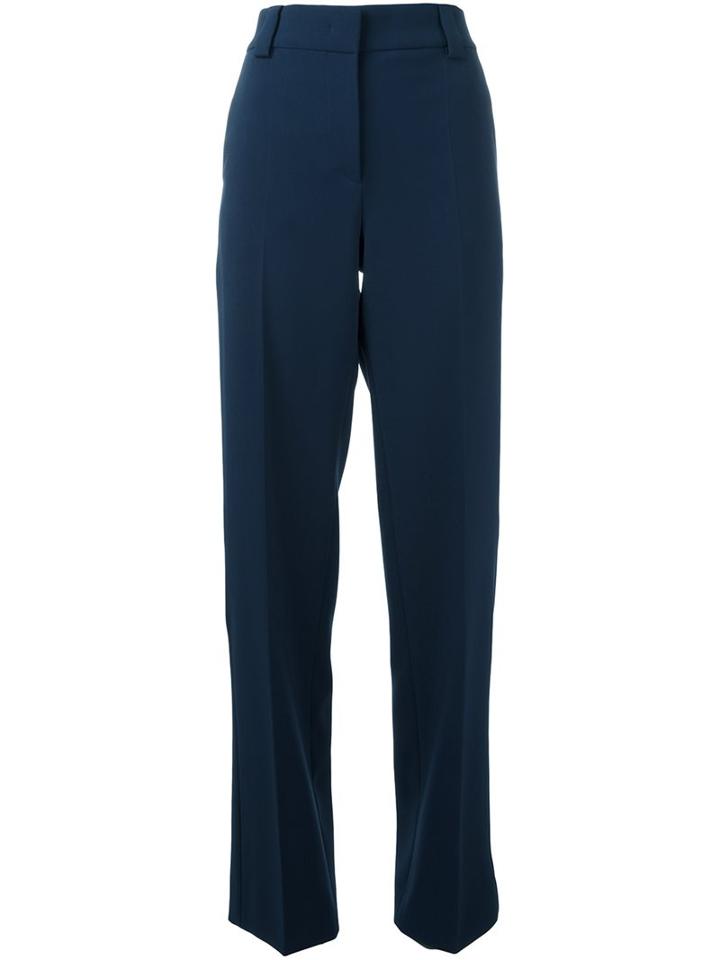Cédric Charlier Tailored Trousers, Women's, Size: 40, Blue, Polyester/rayon/other Fibers
