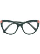 Emilio Pucci Butterfly Frame Glasses, Green, Acetate/metal