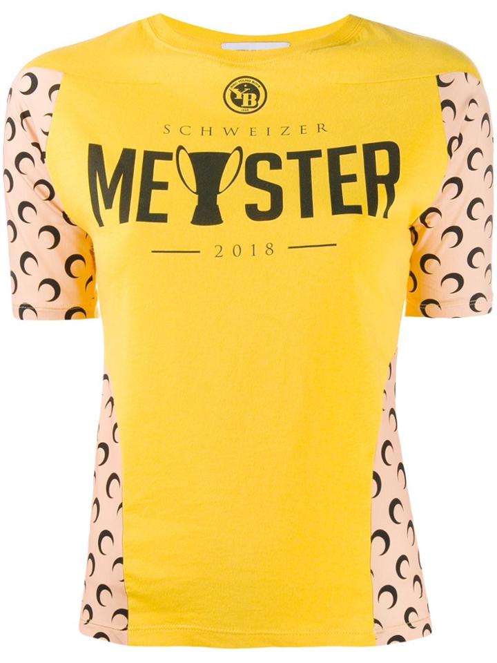 Marine Serre Two-tone T-shirt - Yellow
