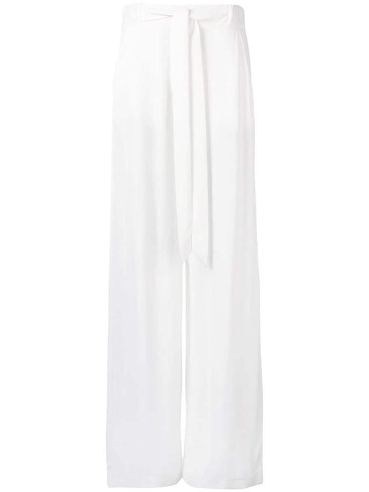 Just Cavalli Tie Belt Palazzo Pants - White
