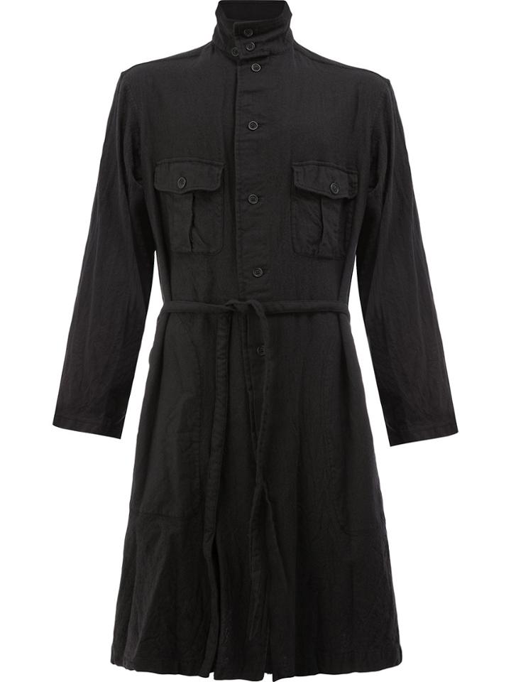 Yohji Yamamoto Belted Light-weight Coat - Black