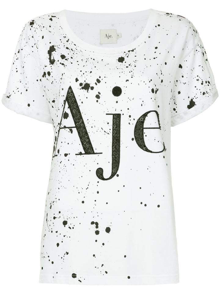 Aje Speckle Print Logo T-shirt - White