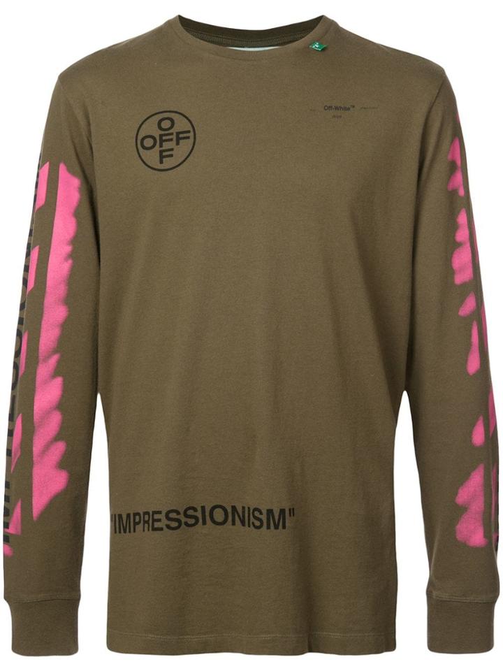 Off-white Longsleeved Sweater - Green