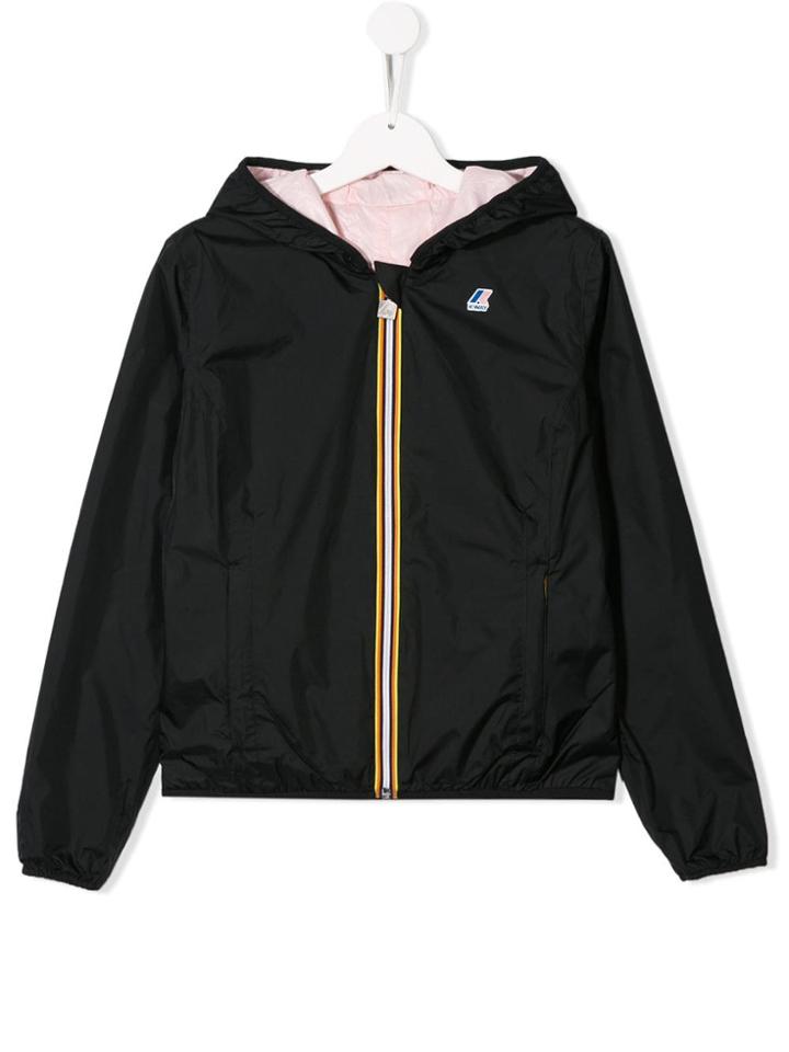 K Way Kids Teen Reversible Rain Jacket - Black