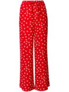 P.a.r.o.s.h. Butterfly Print High Waisted Trousers - Red