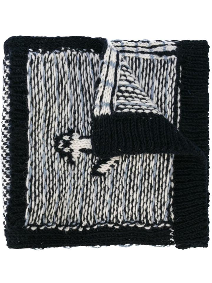 Thom Browne Anchor Knitted Scarf - Blue