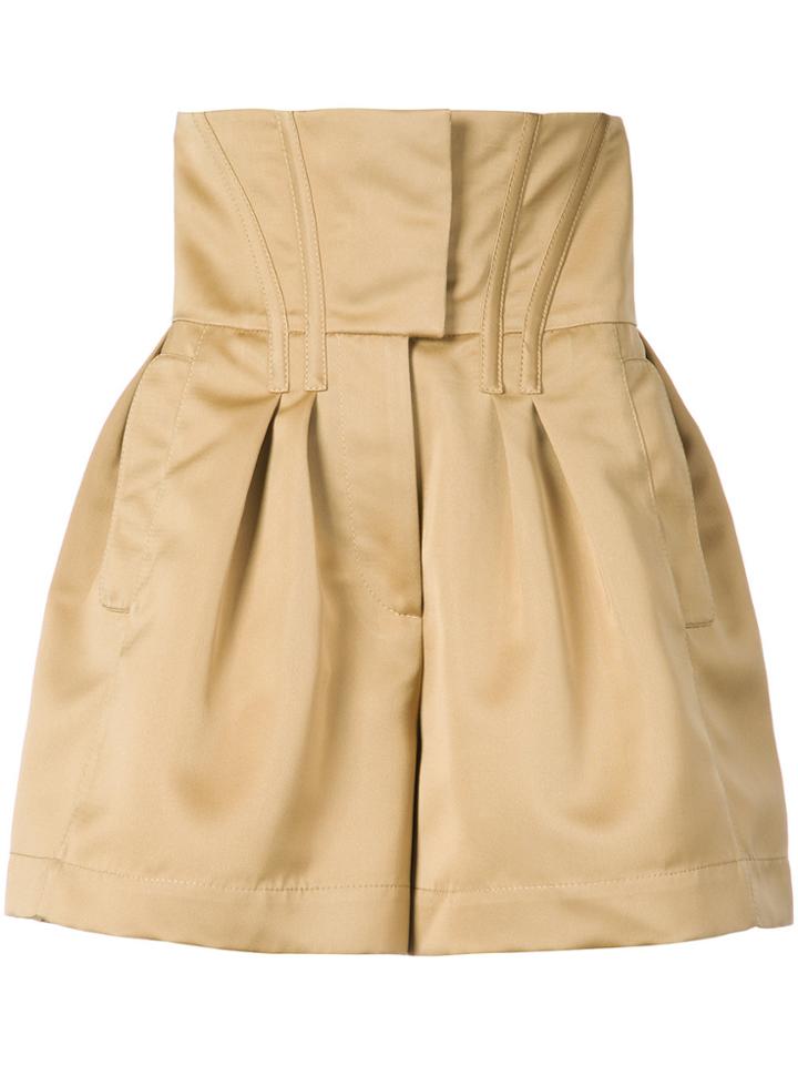 Prabal Gurung Engle Corset Shorts - Brown