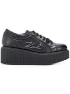 Karl Lagerfeld Platform Lace-up Sneakers - Black