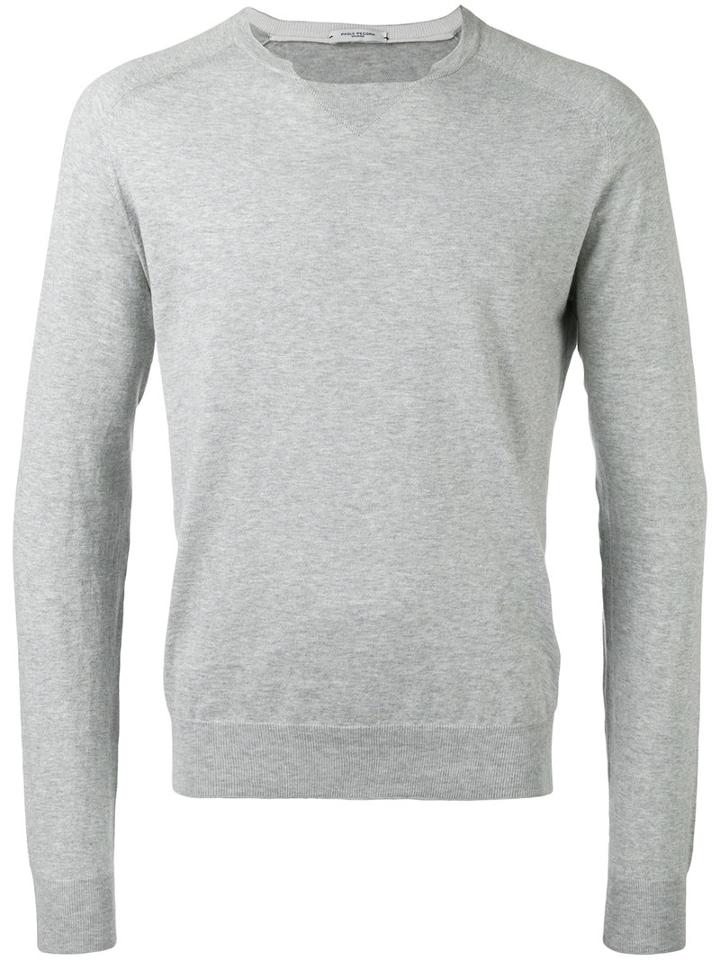 Paolo Pecora - Cut-out Detail Jumper - Men - Cotton - S, Grey, Cotton