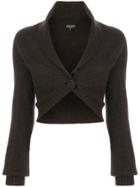 Giorgio Armani Vintage Ribbed Knit Shrug - Brown