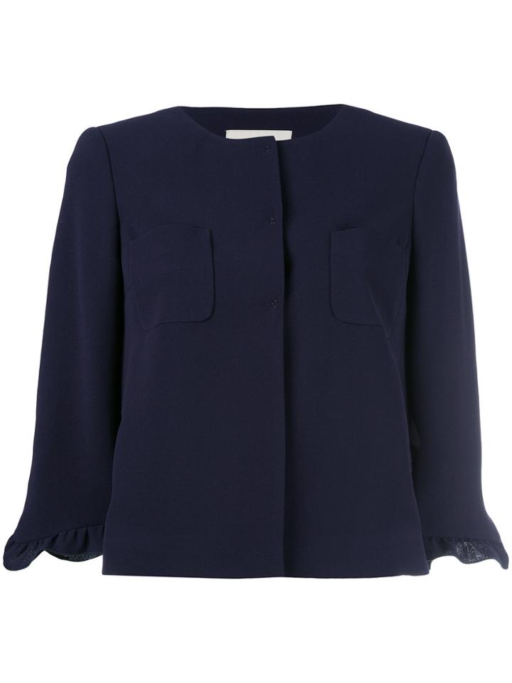 L'autre Chose Ruched Sleeve Jacket - Blue