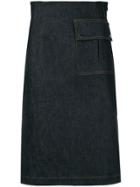 Diane Von Furstenberg Flap Pocket Denim Skirt - Blue