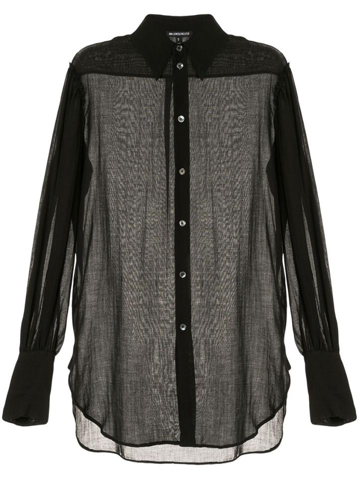 Ann Demeulemeester Pleated Shoulder Shirt - Tiriel Black