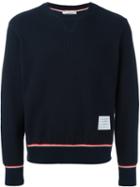 Thom Browne Ribbed Knit Long Sleeve Sweater, Men's, Size: Iii, Blue, Cotton
