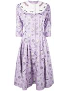 Olympia Le-tan Lisa Dress With Vertigo Print - Pink & Purple