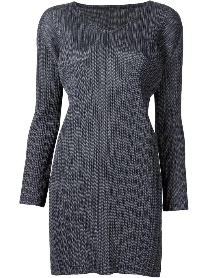Pleats Please By Issey Miyake 'hickory Denim' Long Top