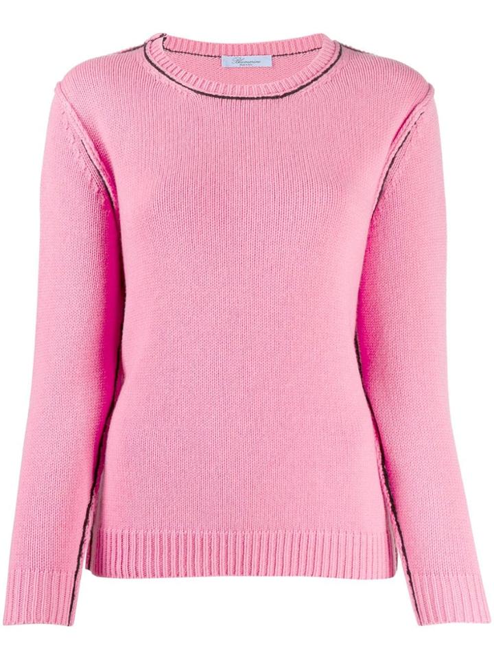 Blumarine Contrast Stitch Jumper - Pink