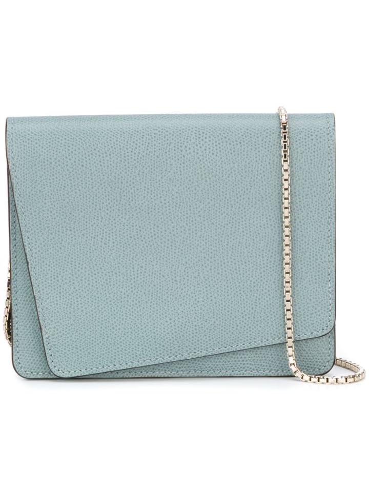 Valextra Textured Crossbody Bag, Women's, Grey, Leather