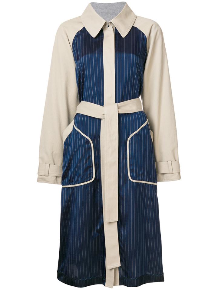 T By Alexander Wang Belted Trench Coat - Blue