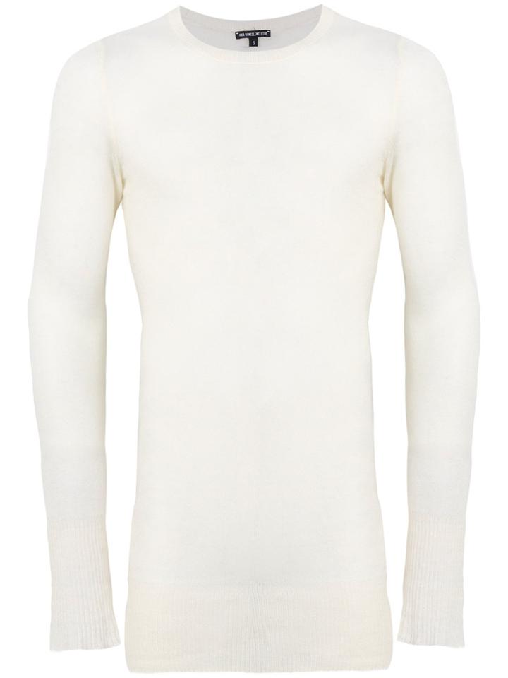 Ann Demeulemeester Raw Edge Oversized Sweater - White