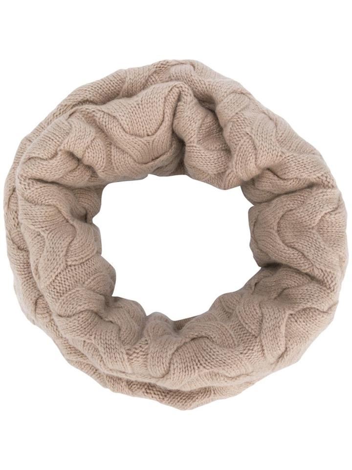 N.peal Cable Knit Snood - Nude & Neutrals