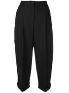 Dolce & Gabbana Cropped Trousers, Women's, Size: 40, Black, Wool/silk/spandex/elastane