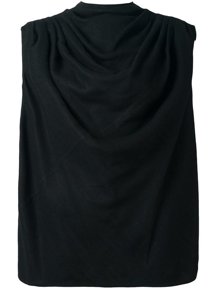Rick Owens Draped Top, Women's, Size: 38, Black, Silk/wool