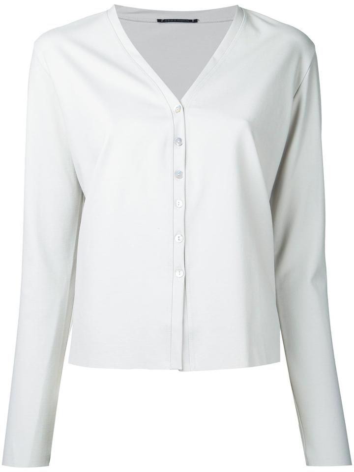 Button Up Cardigan - Women - Polyamide/spandex/elastane/viscose - S, Grey, Polyamide/spandex/elastane/viscose, Album Di Famiglia