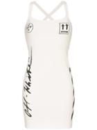 Off-white Logo Printed Bodycon Mini Dress