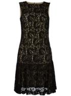 Moschino Lace Ruffled Dress, Women's, Size: 42, Black, Polyamide/rayon