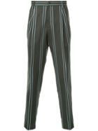 Tomorrowland Striped Tailored Trousers - Green