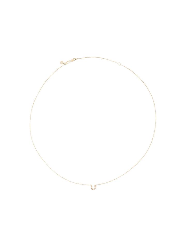 Sydney Evan Small Horseshoe Necklace - Metallic