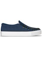 Myswear Conduit Slip-on Sneakers, Men's, Size: 46, Blue, Leather/rubber