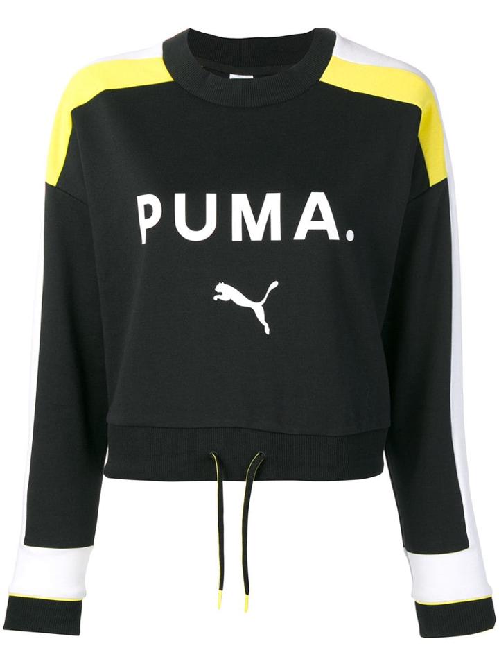 Puma Drawstring Logo Sweatshirt - Black