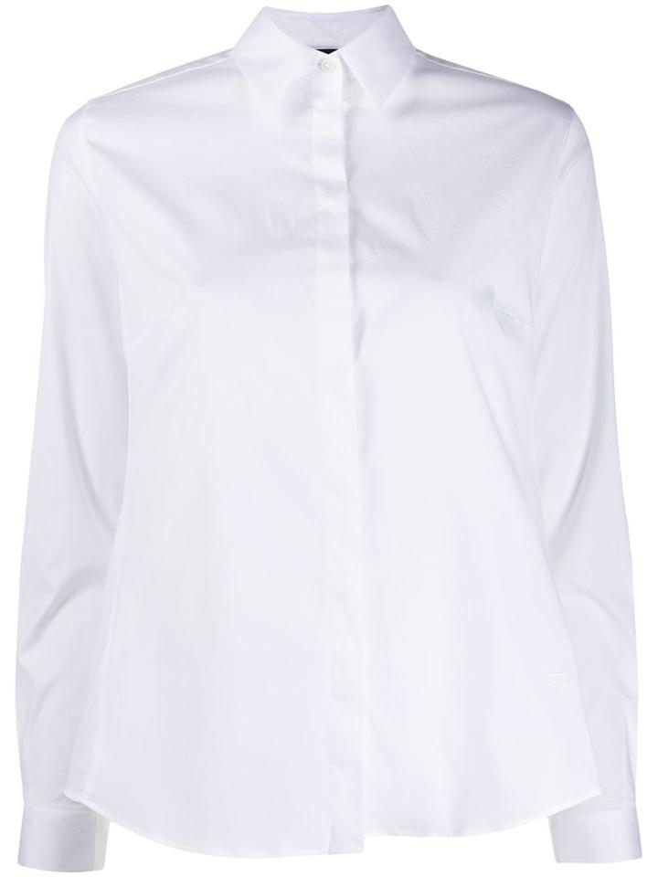 Fay Fitted Button Down Shirt - White
