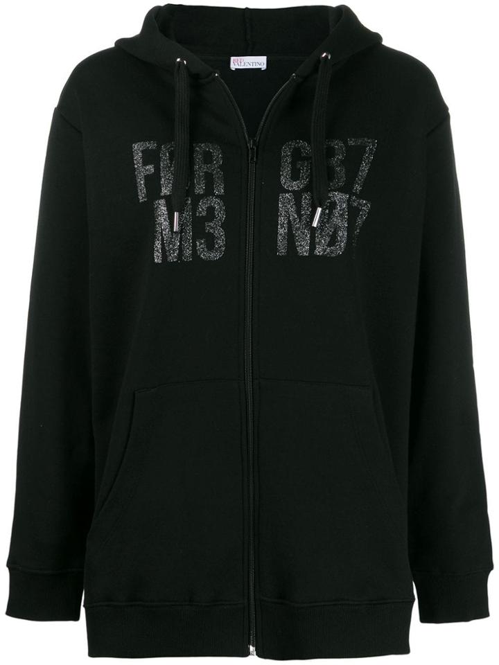 Red Valentino Printed Hoodie - Black