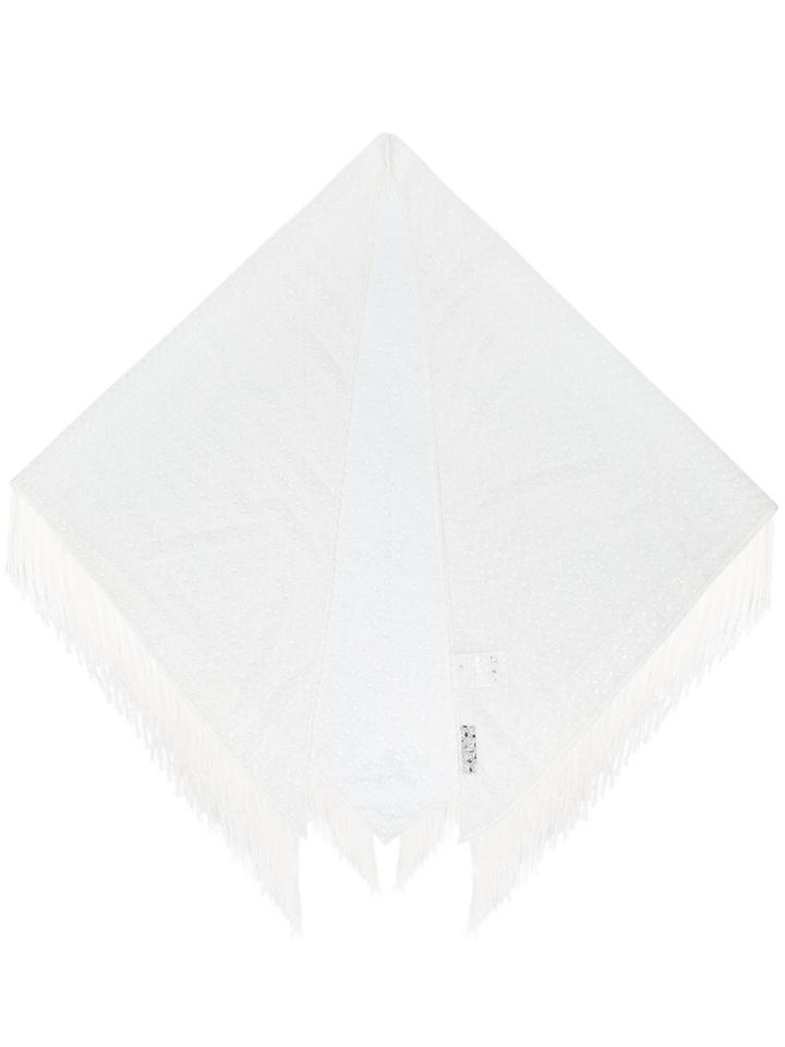 Missoni White Knitted Fringed Shawl