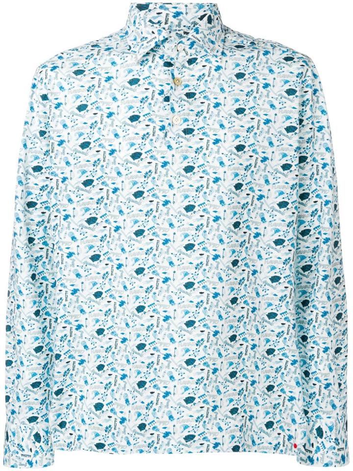 Kiton Hawaii Embroidered Shirt - White