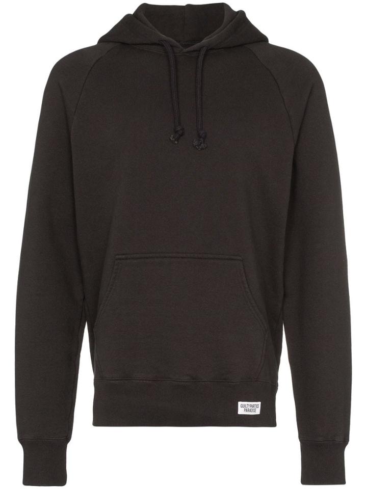 Wacko Maria Slogan Print Hoodie - Black