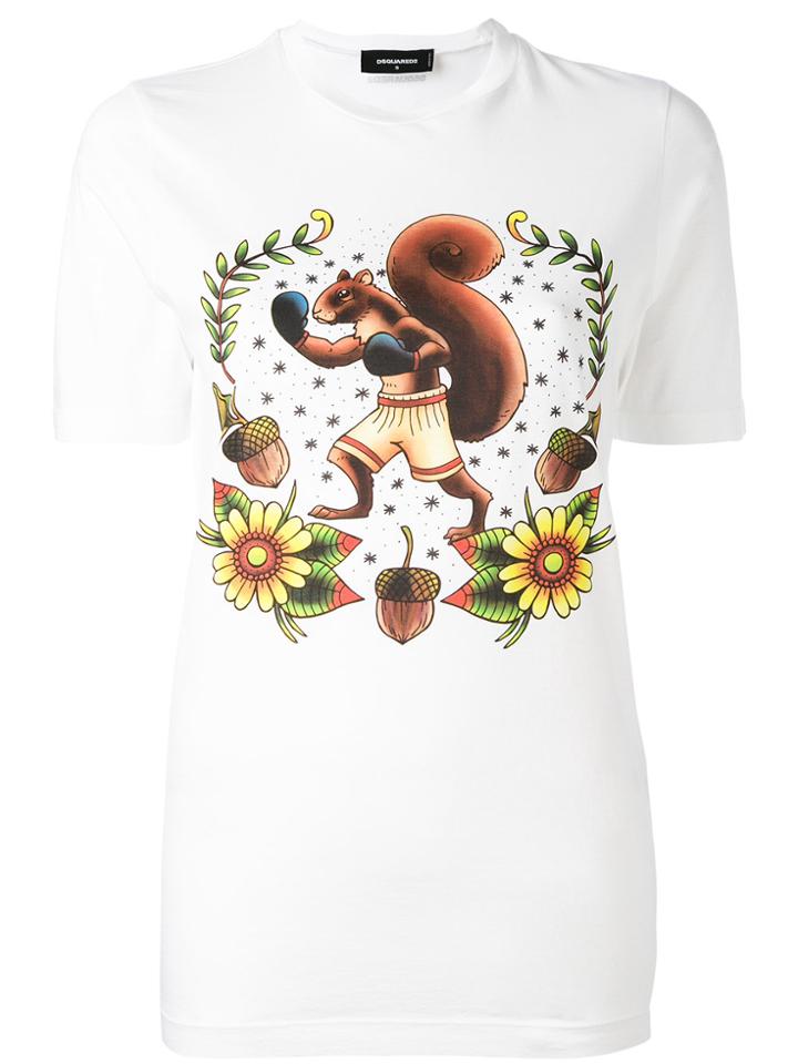 Dsquared2 Boxing Squirrel T-shirt - White