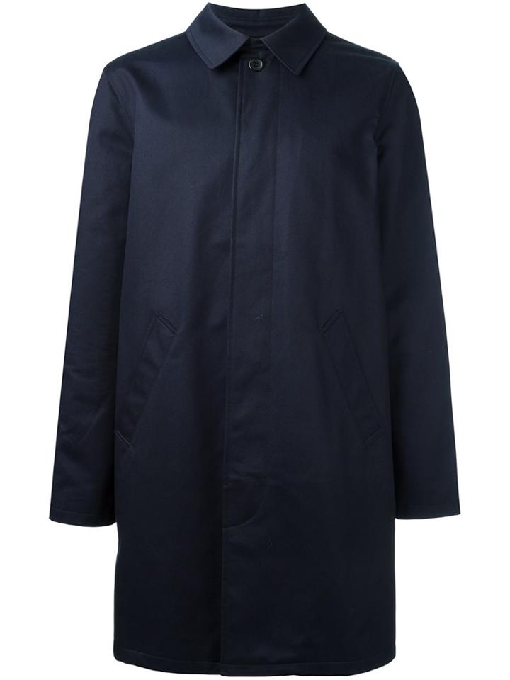 A.p.c. 'mac Ville' Overcoat - Blue