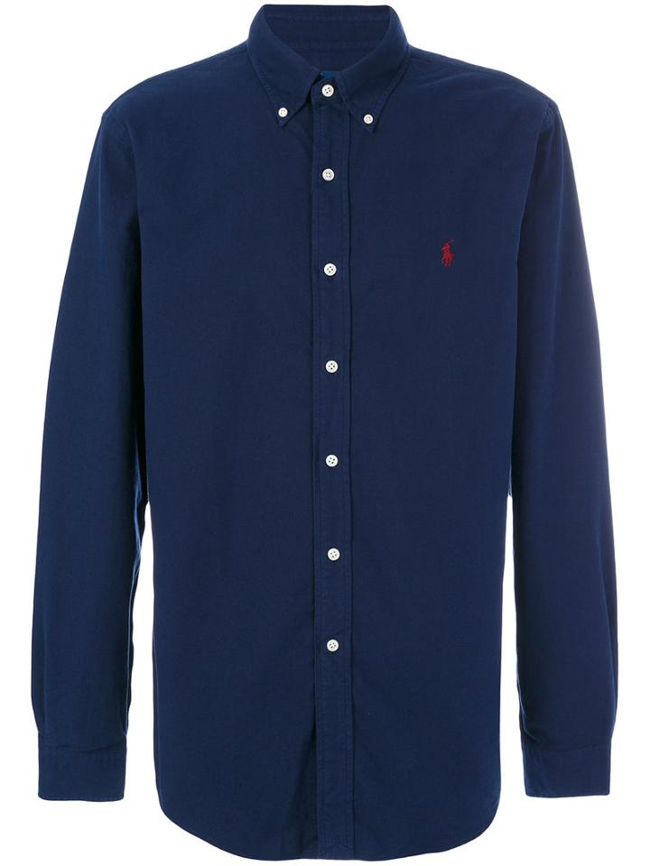 Polo Ralph Lauren - Logo Embroidery Button-down Shirt - Men - Cotton - Xxl, Blue, Cotton