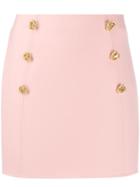 Elisabetta Franchi Slim-fit Button-embellished Skirt - Pink