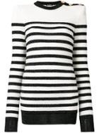 Balmain Striped Sweater - Black