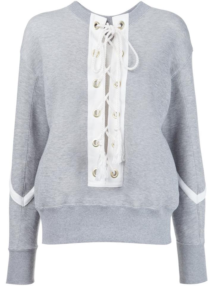Sacai Lace-up Sweatshirt, Women's, Size: 1, Grey, Cotton/nylon